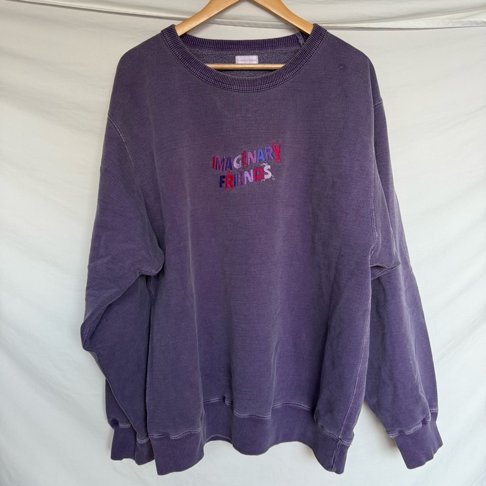 Imaginary Friends purple embroidered logo crew